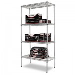 ALESW503618SR Industrial Heavy-Duty Wire Shelving Starter Kit, 4-Shelf, 36w x 18d x 72h,Silver ALESW503618SR