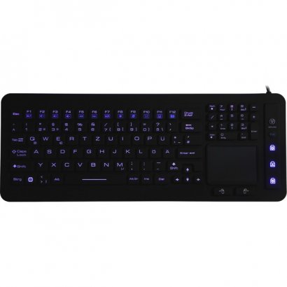 DSI Industrial Silicone Full Size LED Backlit Keyboard JH-IKB98BL With IP68 KB-JH-IKB98BL