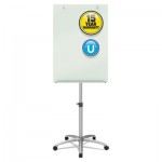 Quartet Infinity Glass Mobile Presentation Easel, 3 ft x 2 ft, Silver/White QRTECM32G