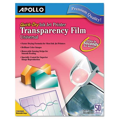 VCG7031SE Inkjet Transparency Film w/o Sensing Stripe, Letter, Clear, 50/Box APOCG7031S