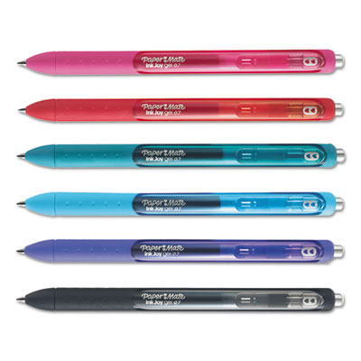 Paper Mate InkJoy Retractable Gel Pen, Medium 0.7mm, Assorted Ink/Barrel, 6/Set PAP1951713