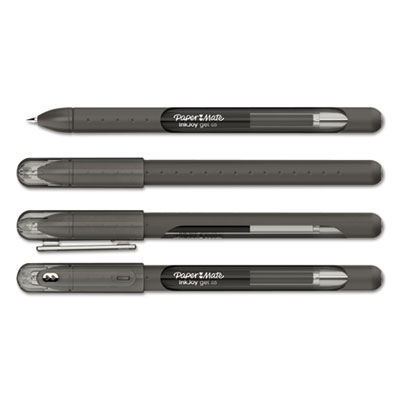 Paper Mate InkJoy Stick Gel Pen, Medium 0.7 mm, Black Ink/Barrel, Dozen PAP2022985