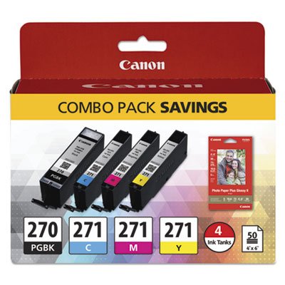 Canon Inks & Paper Pack, Black/Tri-Color CNM0373C005