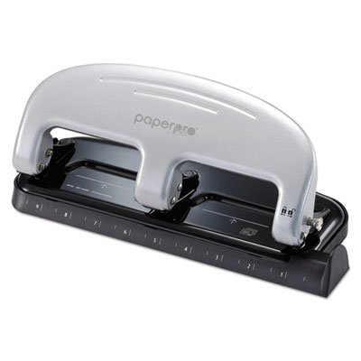 Paperpro inPRESS Three-Hole Punch, 20-Sheet Capacity, Black/Silver ACI2220