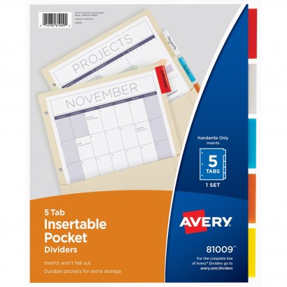 Avery Insertable 5-Tab Dividers 81009
