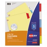 Avery Insertable Big Tab Dividers, 5-Tab, Letter AVE23280