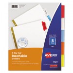 Avery Insertable Big Tab Dividers, 5-Tab, Letter AVE11121