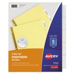 Avery Insertable Big Tab Dividers, 5-Tab, Letter AVE11110