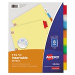 Avery Insertable Big Tab Dividers, 8-Tab, Letter AVE23284