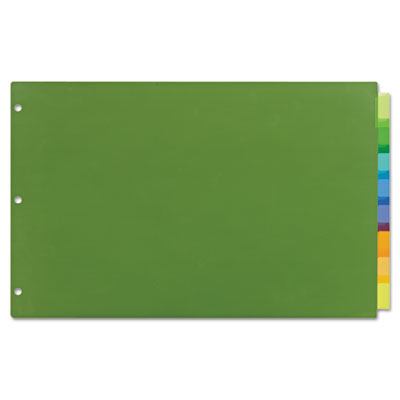 Avery Insertable Big Tab Plastic Dividers, 8-Tab, 11 x 17, Green, 1 Set AVE11179