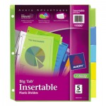 Avery Insertable Big Tab Plastic Dividers, 5-Tab, Letter AVE11900