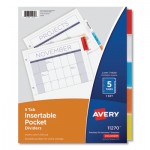 Avery Insertable Dividers w/Single Pockets, 5-Tab, 11 1/4 x 9 1/8 AVE11270