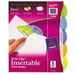 Avery Insertable Style Edge Tab Plastic Dividers, 5-Tab, Letter AVE11200