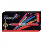 BIC GPM11 RED Intensity Permanent Marker, Fine Bullet Tip, Rambunctious Red, Dozen BICGPM11RD