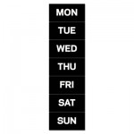 MasterVision Interchangeable Magnetic Board Accessories, Days of Week, Black/White, 2" x 1" BVCFM1007