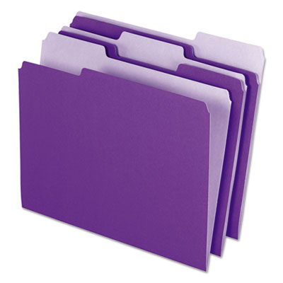 Pendaflex 4210 1/3 VIO Interior File Folders, 1/3-Cut Tabs, Letter Size, Violet, 100/Box PFX421013VIO