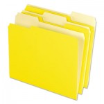 Pendaflex 4210 1/3 YEL Interior File Folders, 1/3 Cut Top Tab, Letter, Yellow, 100/Box PFX421013YEL