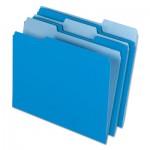 Pendaflex 4210 1/3 BLU Interior File Folders, 1/3-Cut Tabs, Letter Size, Blue, 100/Box PFX421013BLU