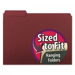 Smead Interior File Folders, 1/3-Cut Tabs, Letter Size, Maroon, 100/Box SMD10275