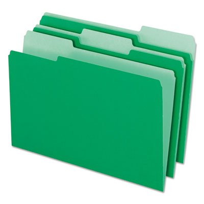 Pendaflex Interior File Folders, 1/3 Cut Top Tab, Legal, Green, 100/Box PFX435013BGR