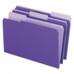 Pendaflex 4350 1/3 VIO Interior File Folders, 1/3-Cut Tabs, Legal Size, Violet, 100/Box PFX435013VIO