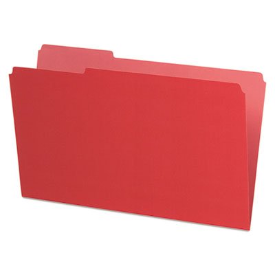 Pendaflex 4350 1/3 RED Interior File Folders, 1/3 Cut Top Tab, Legal, Red, 100/Box PFX435013RED