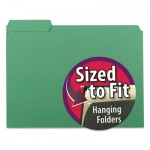 Smead Interior File Folders, 1/3 Cut Top Tab, Letter, Green, 100/Box SMD10247