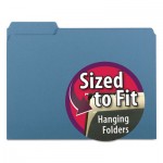 Smead Interior File Folders, 1/3 Cut Top Tab, Letter, Blue, 100/Box SMD10239