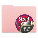 Smead Interior File Folders, 1/3 Cut Top Tab, Letter, Pink, 100/Box SMD10263