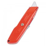 Stanley Interlock Safety Utility Knife w/Self-Retracting Round Point Blade, Red Orange BOS10189C