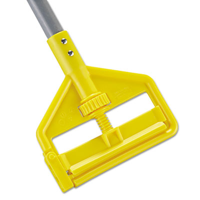 Rubbermaid Commercial FGH145000000 Invader Fiberglass Side-Gate Wet-Mop Handle, 1 dia x 54, Gray/Yellow RCPH145