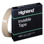 Highland Invisible Permanent Mending Tape, 3/4" x 2592", 3" Core, Clear MMM6200342592
