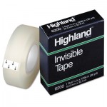 Highland Invisible Permanent Mending Tape, 3/4" x 1296", 1" Core, Clear MMM6200341296