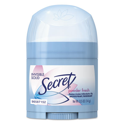 Secret Invisible Solid Anti-Perspirant and Deodorant, Powder Fresh, 0.5 oz Stick, 24/Carton PGC31384