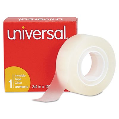 UNV83412 Invisible Tape, 3/4" x 1000", 1 Core, 12/Pack UNV83412