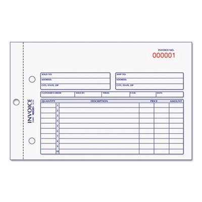 Rediform Invoice Book, 5 1/2 x 7 7/8, Carbonless Duplicate, 50 Sets/Book RED7L721