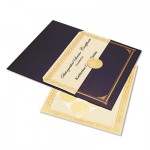Geographics Ivory/Gold Foil Embossed Award Cert. Kit, Blue Metallic Cover, 8-1/2 x 11, 6/KIt GEO47481