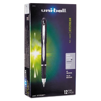 Uni-Ball Jetstream Ballpoint Stick Pen, Black Ink, Bold SAN33921