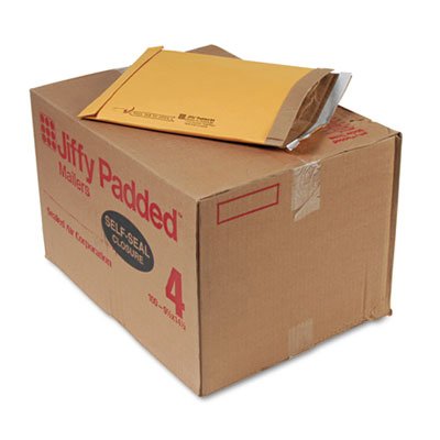 Sealed Air Jiffy Padded Self-Seal Mailer, #4, 9 1/2 x 14 1/2, Golden Brown, 100/Carton SEL85985