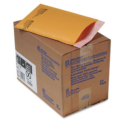 Sealed Air Jiffylite Self-Seal Mailer, Side Seam, #00, 5 x 10, Golden Brown, 25/Carton SEL10184