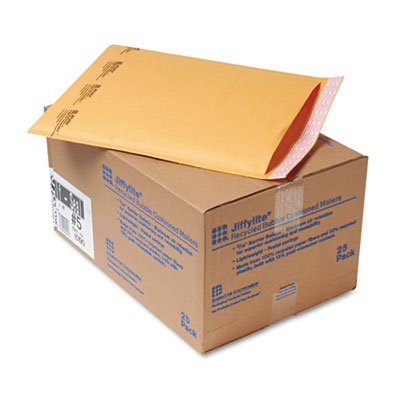 Sealed Air Jiffylite Self-Seal Mailer, Side Seam, #5, 10 1/2 x 16, Golden Brown, 25/Carton SEL10190