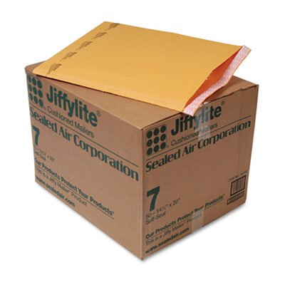 Sealed Air Jiffylite Self-Seal Mailer, Side Seam, #7, 14 1/4 x 20, Golden Brown, 50/Carton SEL39098