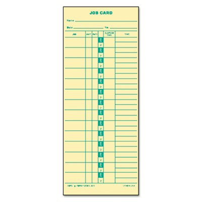 Tops Job Card for Cincinnati/Lathem/Simplex, 1 Side, 3 1/2 x 9, 500/Box TOP1258