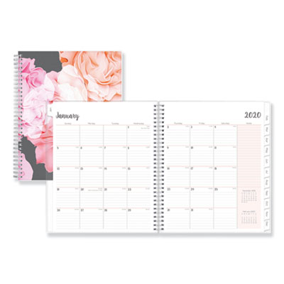 Blue Sky Joselyn Monthly Wirebound Planner, 10 x 8, Light Pink/Peach/Black, 2021 BLS110395