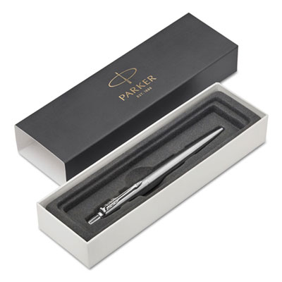 Parker Jotter Retractable Ballpoint Pen Gift Box, 0.5mm, Blue Ink, Stainless Steel Barrel PAR1953170