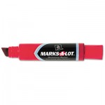 Marks-A-Lot Jumbo Desk Style Permanent Marker, Chisel Tip, Red AVE24147