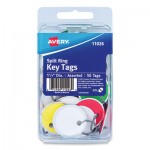 Avery Key Tags with Split Ring, 1 1/4 dia, Assorted Colors, 50/Pack AVE11026