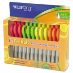 Westcott Kids Scissors, 5" Pointed, Assorted, 12/Pack ACM13141