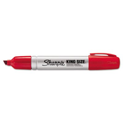 Sharpie King Size Permanent Marker, Chisel Tip, Red, Dozen SAN15002