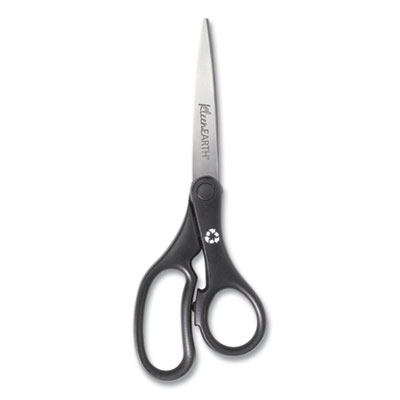 Westcott KleenEarth Basic Plastic Handle Scissors, 8" Long, 3.25" Cut Length, Black Straight Handle ACM15583